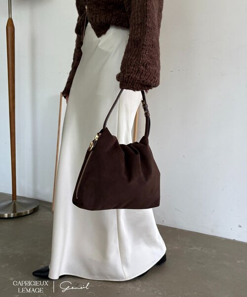 CAPRICIEUX LE'MAGE（カプリシューレマージュ）の「【LE'MAGE×gemeilコラボ】スエードワンハンドルバッグ（ショルダーバッグ・レディース・ダークブラウン/キャメル/ホワイト系その他・FREE）」の2枚目の写真