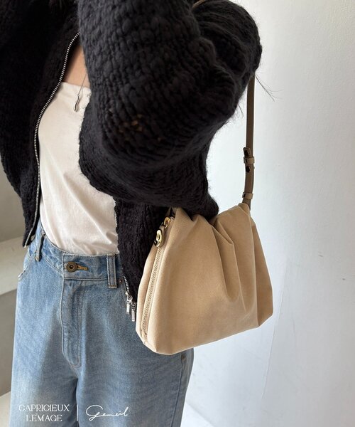 CAPRICIEUX LE'MAGE（カプリシューレマージュ）の「【LE'MAGE×gemeilコラボ】スエードワンハンドルバッグ（ショルダーバッグ・レディース・ダークブラウン/キャメル/ホワイト系その他・FREE）」の15枚目の写真