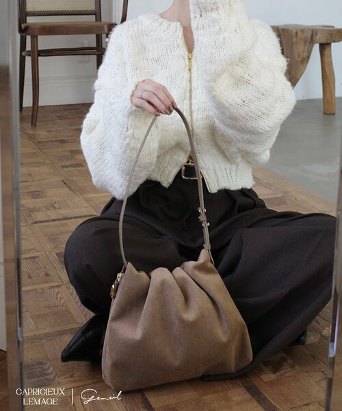 CAPRICIEUX LE'MAGE（カプリシューレマージュ）の「【LE'MAGE×gemeilコラボ】スエードワンハンドルバッグ（ショルダーバッグ・レディース・ダークブラウン/キャメル/ホワイト系その他・FREE）」の7枚目の写真