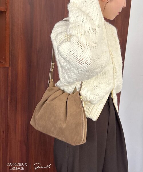 CAPRICIEUX LE'MAGE（カプリシューレマージュ）の「【LE'MAGE×gemeilコラボ】スエードワンハンドルバッグ（ショルダーバッグ・レディース・ダークブラウン/キャメル/ホワイト系その他・FREE）」の8枚目の写真