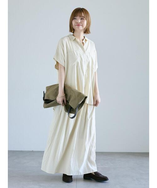 Lugnoncure（ルノンキュール）の「レーヨン麻シャツ(セットアップ可)（シャツ/ブラウス・レディース・ブルー/レッド/チャコールグレー/キナリ・F）」の11枚目の写真