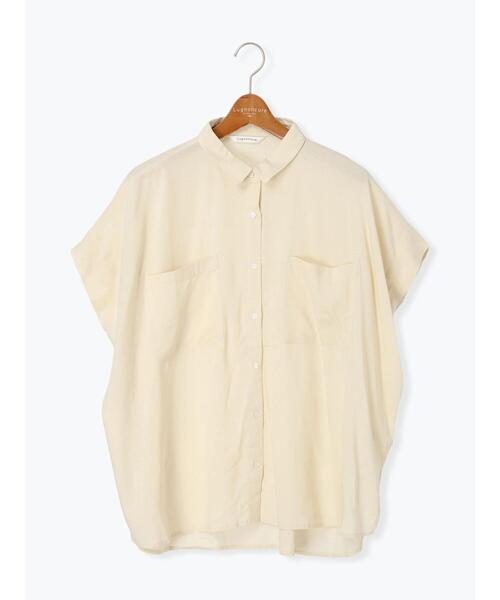 Lugnoncure（ルノンキュール）の「レーヨン麻シャツ(セットアップ可)（シャツ/ブラウス・レディース・ブルー/レッド/チャコールグレー/キナリ・F）」の17枚目の写真