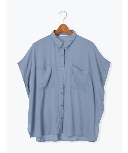 Lugnoncure（ルノンキュール）の「レーヨン麻シャツ(セットアップ可)（シャツ/ブラウス・レディース・ブルー/レッド/チャコールグレー/キナリ・F）」の18枚目の写真