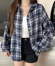 アソート カジュアル チェック柄シャツ / 長袖 ルーズシャツ
