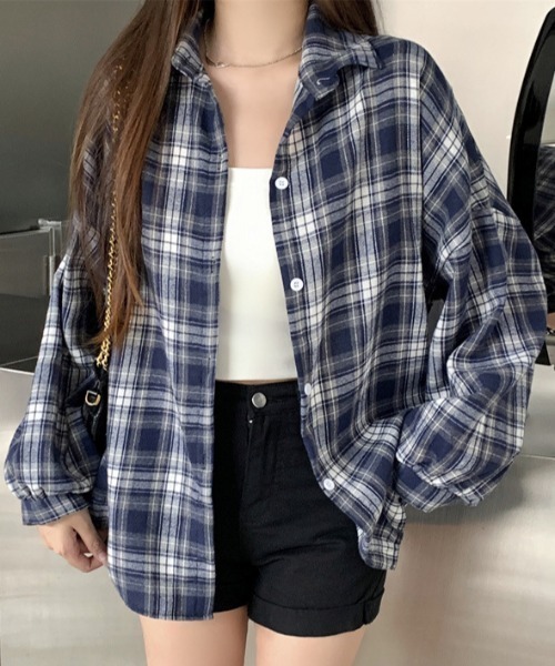 shyam inspiration(シャムインスピレーション)の「アソート カジュアル チェック柄シャツ / 長袖 ルーズシャツ(シャツ/ブラウス・レディース・その他3/その他2/その他1/その他5/その他4・F)」の1枚目の写真