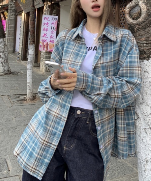 shyam inspiration(シャムインスピレーション)の「アソート カジュアル チェック柄シャツ / 長袖 ルーズシャツ(シャツ/ブラウス・レディース・その他3/その他2/その他1/その他5/その他4・F)」の19枚目の写真