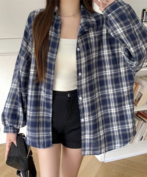 shyam inspiration(シャムインスピレーション)の「アソート カジュアル チェック柄シャツ / 長袖 ルーズシャツ(シャツ/ブラウス・レディース・その他3/その他2/その他1/その他5/その他4・F)」の13枚目の写真
