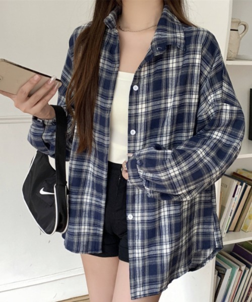 shyam inspiration(シャムインスピレーション)の「アソート カジュアル チェック柄シャツ / 長袖 ルーズシャツ(シャツ/ブラウス・レディース・その他3/その他2/その他1/その他5/その他4・F)」の18枚目の写真