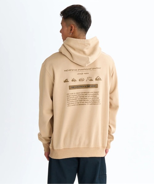 Quiksilver(クイックシルバー)の「HISTORY SWEAT PK /クイックシルバー裏起毛バックプリントプルオーバーパーカー・フーディー(スウェット・メンズ・ブラック/グレー/アイボリー/ベージュ・LARGE/MEDIUM/X-LARGE/SMALL)」の4枚目の写真