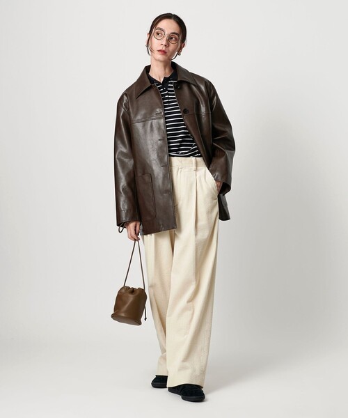 BEAUTY&YOUTH UNITED ARROWS（ビューティーアンドユースユナイテッドアローズ）の「コーデュロイ ワイドストレートパンツ（その他パンツ・レディース・ネイビー/オフホワイト/シャーベット・M/XS/S）」の13枚目の写真