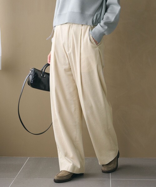 BEAUTY&YOUTH UNITED ARROWS（ビューティーアンドユースユナイテッドアローズ）の「コーデュロイ ワイドストレートパンツ（その他パンツ・レディース・ネイビー/オフホワイト/シャーベット・M/XS/S）」の15枚目の写真