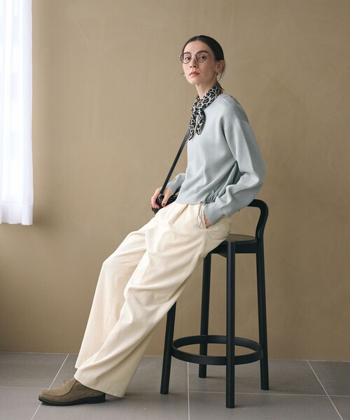 BEAUTY&YOUTH UNITED ARROWS（ビューティーアンドユースユナイテッドアローズ）の「コーデュロイ ワイドストレートパンツ（その他パンツ・レディース・ネイビー/オフホワイト/シャーベット・M/XS/S）」の19枚目の写真