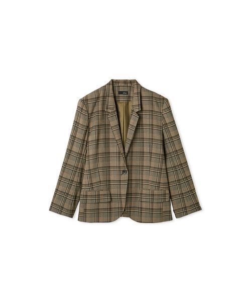 styling/（スタイリング）の「【セットアップ対応】シングルブレステッドスーツジャケット（テーラードジャケット・レディース・グレー/モカ/チェック・0/1）」の3枚目の写真