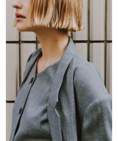 styling/（スタイリング）の「【セットアップ対応】シングルブレステッドスーツジャケット（テーラードジャケット・レディース・グレー/モカ/チェック・0/1）」の13枚目の写真