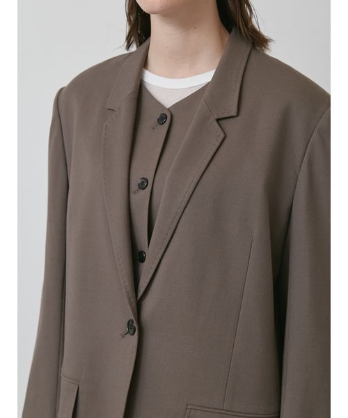 styling/（スタイリング）の「【セットアップ対応】シングルブレステッドスーツジャケット（テーラードジャケット・レディース・グレー/モカ/チェック・0/1）」の8枚目の写真