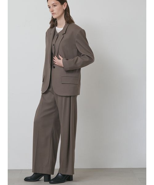 styling/（スタイリング）の「【セットアップ対応】シングルブレステッドスーツジャケット（テーラードジャケット・レディース・グレー/モカ/チェック・0/1）」の12枚目の写真