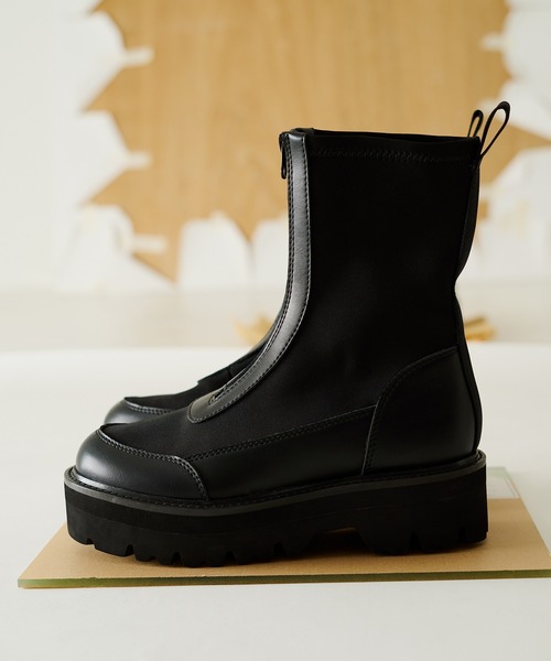SHAKA(シャカ)の「SHAKA センタージップブーツ ZIP THICK TANK BOOTIE(ブーツ・レディース・カーキ系/ブラック・23/24)」の16枚目の写真