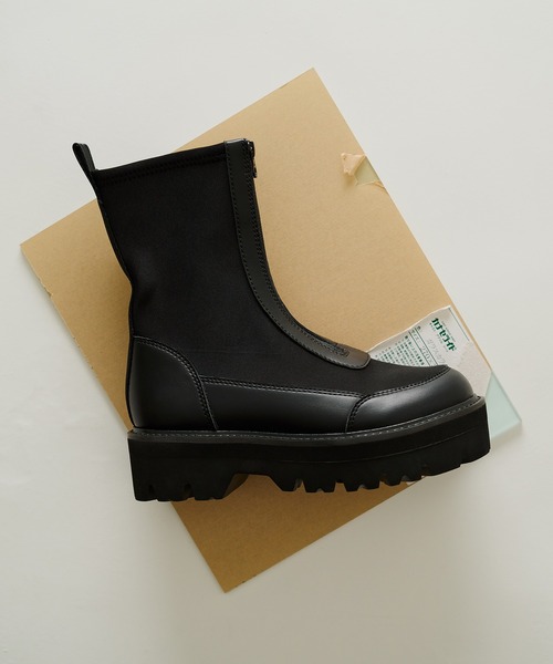 SHAKA(シャカ)の「SHAKA センタージップブーツ ZIP THICK TANK BOOTIE(ブーツ・レディース・カーキ系/ブラック・23/24)」の17枚目の写真