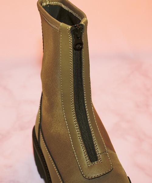 SHAKA(シャカ)の「SHAKA センタージップブーツ ZIP THICK TANK BOOTIE(ブーツ・レディース・カーキ系/ブラック・23/24)」の22枚目の写真