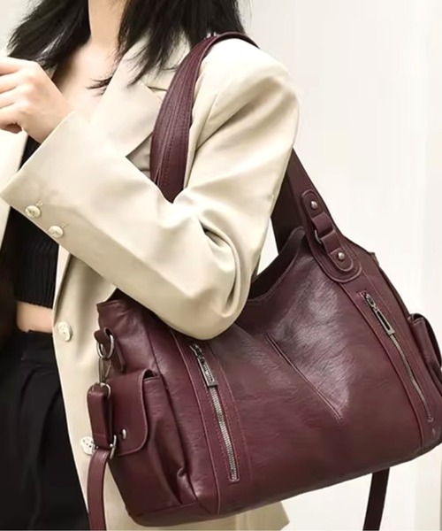 BARELY BLUE（ベアリーブルー）の「【 BARELY BLUE / ベアリーブルー 】 ビンテージライク 2WAY ショルダーバッグ（ショルダーバッグ・メンズ・ブラック/ブラウン/ダークブラウン/ワインレッド・FREE）」の4枚目の写真