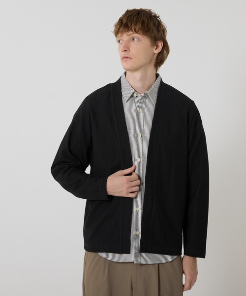 coca（coca）（コカ）の「鹿の子ボタンレスカーディガン（カーディガン/ボレロ・メンズ・ネイビー/ブラック・L/XL/M）」の3枚目の写真