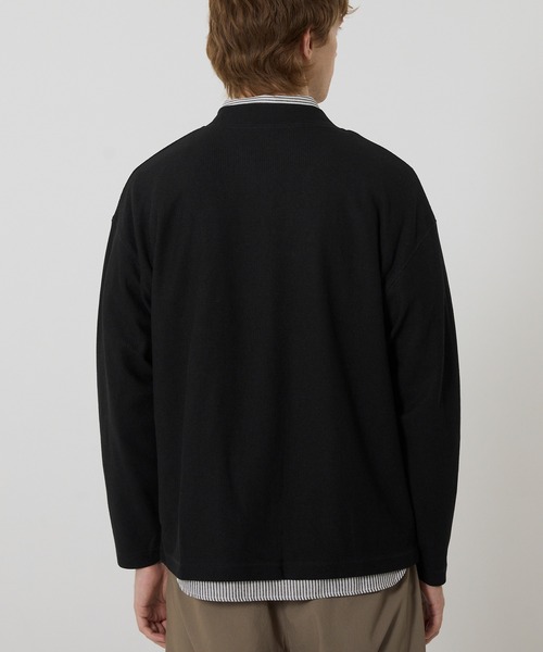 coca（coca）（コカ）の「鹿の子ボタンレスカーディガン（カーディガン/ボレロ・メンズ・ネイビー/ブラック・L/XL/M）」の5枚目の写真