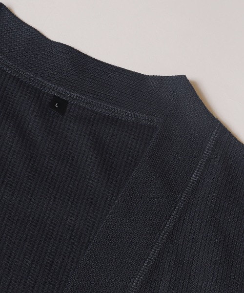 coca（coca）（コカ）の「鹿の子ボタンレスカーディガン（カーディガン/ボレロ・メンズ・ネイビー/ブラック・L/XL/M）」の9枚目の写真