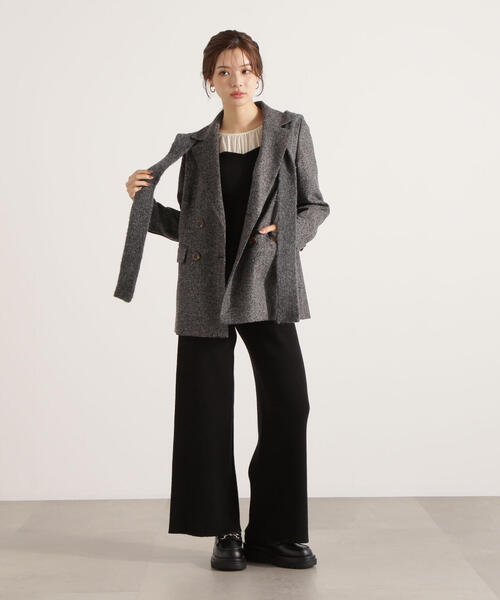 PROPORTION BODY DRESSING(プロポーションボディドレッシング)の「<ウォッシャブル>シアードッキングペプラムニットSETUP / 1215240006(ワンピース・レディース・ブラック/ブラウン系その他・FREE)」の16枚目の写真