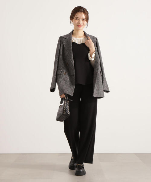 PROPORTION BODY DRESSING(プロポーションボディドレッシング)の「<ウォッシャブル>シアードッキングペプラムニットSETUP / 1215240006(ワンピース・レディース・ブラック/ブラウン系その他・FREE)」の18枚目の写真