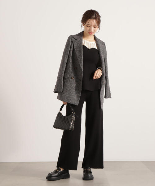 PROPORTION BODY DRESSING(プロポーションボディドレッシング)の「<ウォッシャブル>シアードッキングペプラムニットSETUP / 1215240006(ワンピース・レディース・ブラック/ブラウン系その他・FREE)」の19枚目の写真
