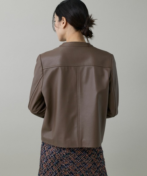 INED（イネド）の「ラムレザージップアップブルゾン（ブルゾン・レディース・ブラック/ブラウン・9号/11号）」の12枚目の写真