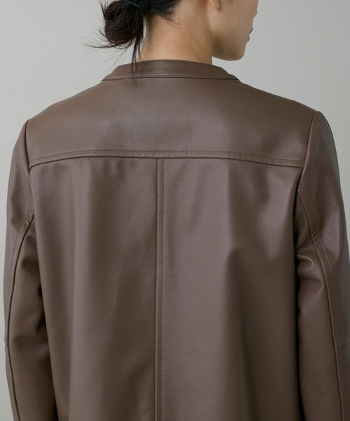 INED（イネド）の「ラムレザージップアップブルゾン（ブルゾン・レディース・ブラック/ブラウン・9号/11号）」の18枚目の写真