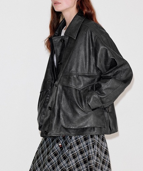 合皮レザージャケット Fano Studios ヴィンテージ加工 Fano Studios ライダースジャケットのファッション通販ページ-chuclla