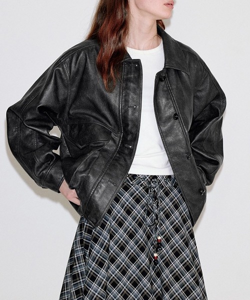 ベーシック 合皮レザージャケット FQ25W064【Fano Studios