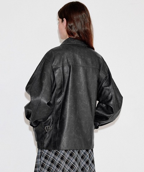 ベーシック 合皮レザージャケット FQ25W064【Fano Studios