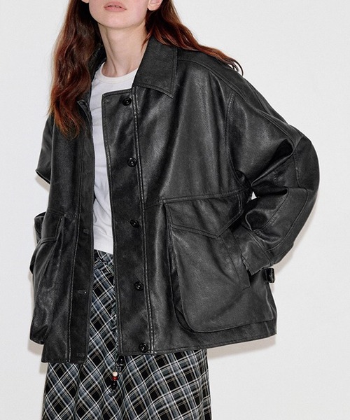 ベーシック 合皮レザージャケット FQ25W064【Fano Studios】【2025AW