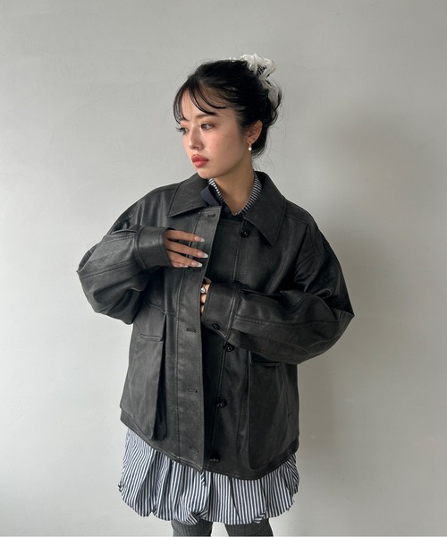 ベーシック 合皮レザージャケット FQ25W064【Fano Studios】【2025AW