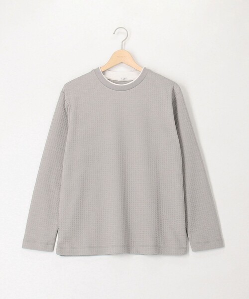 NOLLEY'S LIGHT（ノーリーズライト）の「ジャガードフェイクレイヤードロンT（Tシャツ/カットソー・メンズ・ブラック/グレー/オフホワイト・M/L）」の3枚目の写真