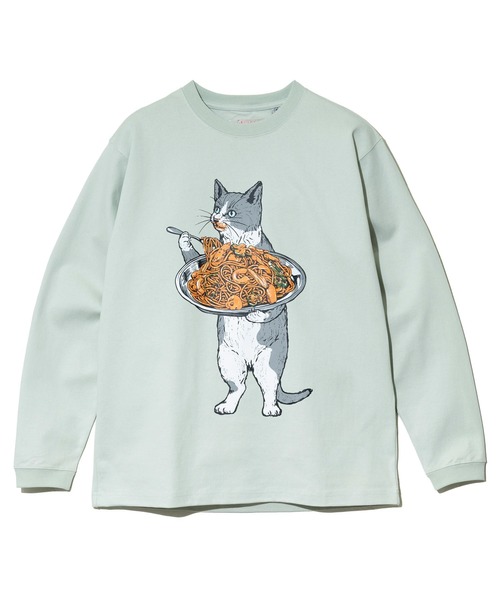 go slow caravan(ゴースローキャラバン)の「超ヘビーUSA/C ナポリタン猫 ロングスリーブ TEE(Tシャツ/カットソー・メンズ・ホワイト/ミント・SMALL/MEDIUM/LARGE/X-LARGE)」の14枚目の写真
