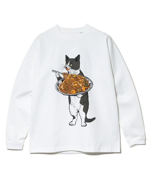 go slow caravan(ゴースローキャラバン)の「超ヘビーUSA/C ナポリタン猫 ロングスリーブ TEE(Tシャツ/カットソー・メンズ・ホワイト/ミント・SMALL/MEDIUM/LARGE/X-LARGE)」の11枚目の写真