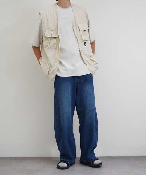 ZIP FIVE（ジップファイブ）の「バレルレッグ バックシャーリング カラーデニム パンツ（デニムパンツ・メンズ・パープル/カーキ系/ベージュ/ブルー/ブラック・SMALL/MEDIUM/LARGE/X-LARGE）」の14枚目の写真