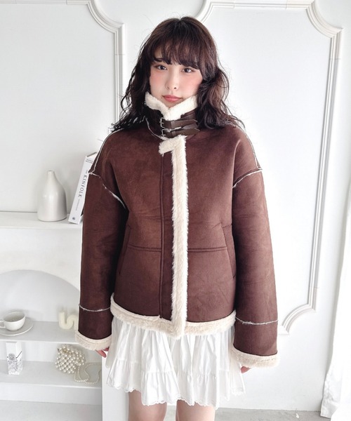 セール】フェイクファームートンライクジャケット（ブルゾン）｜Loueme