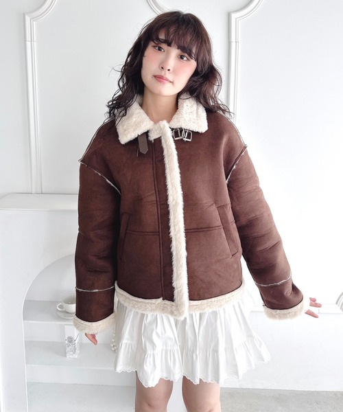 セール】フェイクファームートンライクジャケット（ブルゾン）｜Loueme