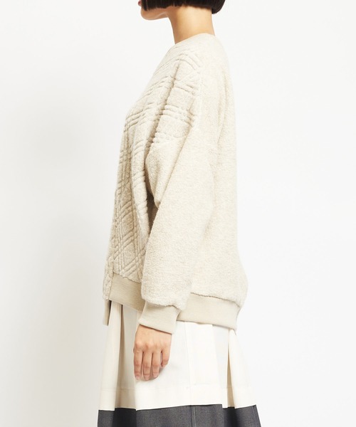 gomme(ゴム)の「Wライトパイル ランダム切替T(Tシャツ/カットソー・レディース・ブラック/ネイビー/オートミール・MEDIUM)」の15枚目の写真