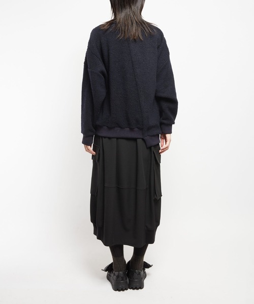 gomme(ゴム)の「Wライトパイル ランダム切替T(Tシャツ/カットソー・レディース・ブラック/ネイビー/オートミール・MEDIUM)」の10枚目の写真