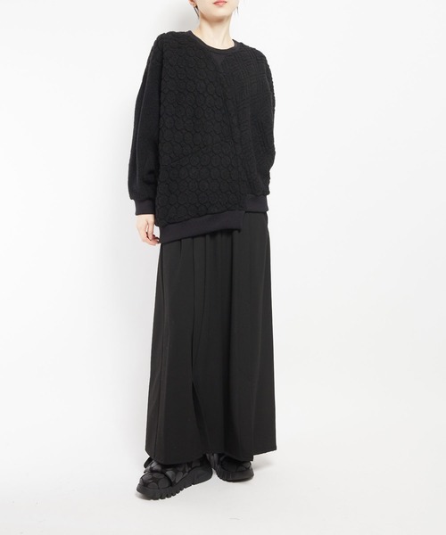 gomme(ゴム)の「Wライトパイル ランダム切替T(Tシャツ/カットソー・レディース・ブラック/ネイビー/オートミール・MEDIUM)」の11枚目の写真