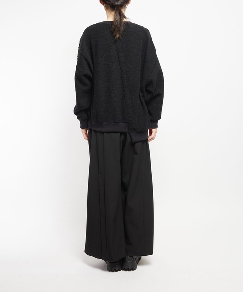 gomme(ゴム)の「Wライトパイル ランダム切替T(Tシャツ/カットソー・レディース・ブラック/ネイビー/オートミール・MEDIUM)」の13枚目の写真