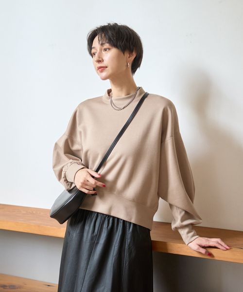 Rouge vif Anna(ルージュヴィフアンナ)の「【2025AW新色登場】ダンボールショートスウェット(スウェット・レディース・ベージュ/ネイビー/モカ・フリー)」の10枚目の写真