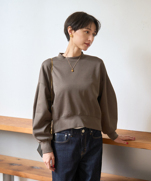 Rouge vif Anna(ルージュヴィフアンナ)の「【2025AW新色登場】ダンボールショートスウェット(スウェット・レディース・ベージュ/ネイビー/モカ・フリー)」の14枚目の写真