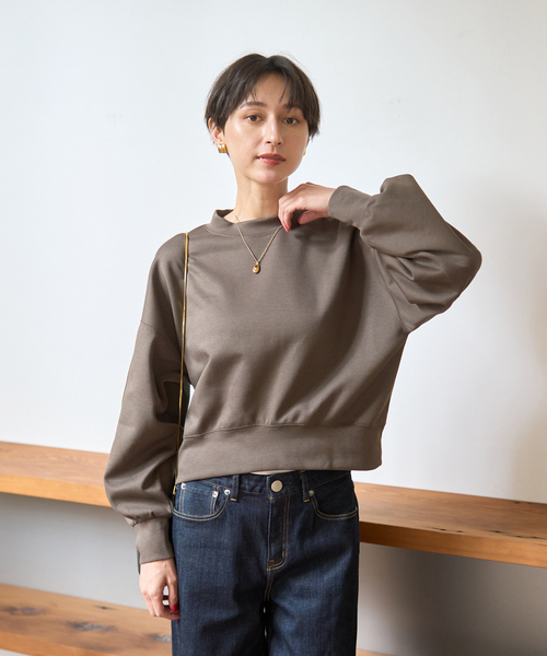 Rouge vif Anna(ルージュヴィフアンナ)の「【2025AW新色登場】ダンボールショートスウェット(スウェット・レディース・ベージュ/ネイビー/モカ・フリー)」の15枚目の写真